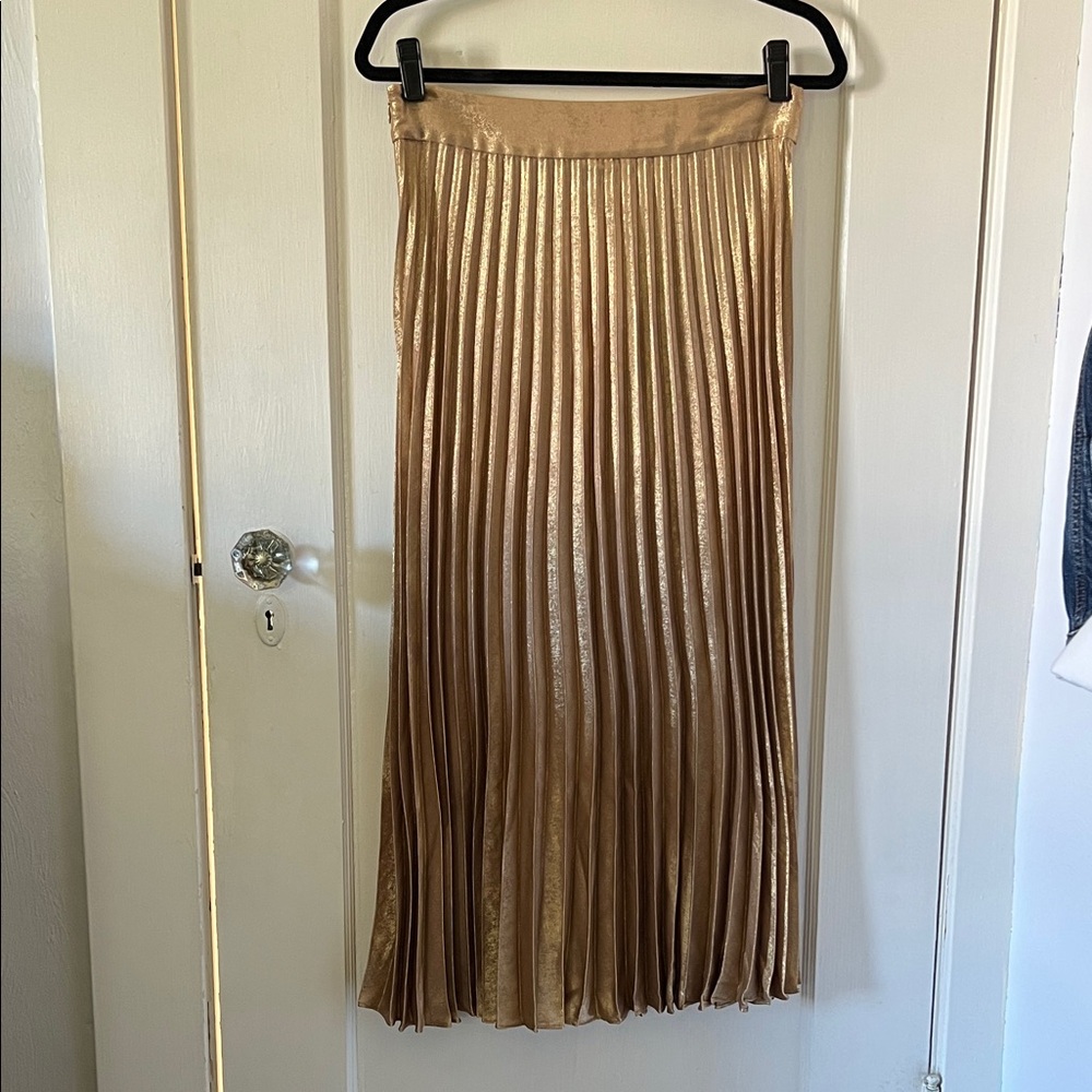 NWT Sezane Gold Dune Pleated Skirt, 8 - Picture 6 of 9